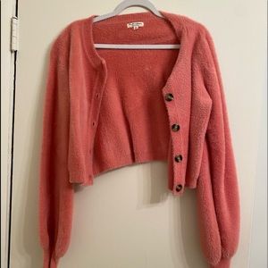 For Love & Lemons Whitney faux mohair cardigan